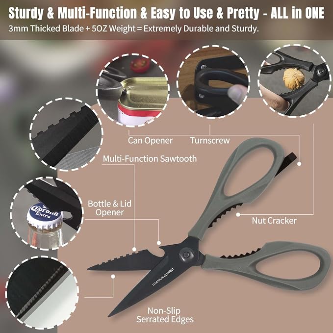 Kitchen Scissors All Purpose, Extra Sharp Kitchen Shears - Image 6