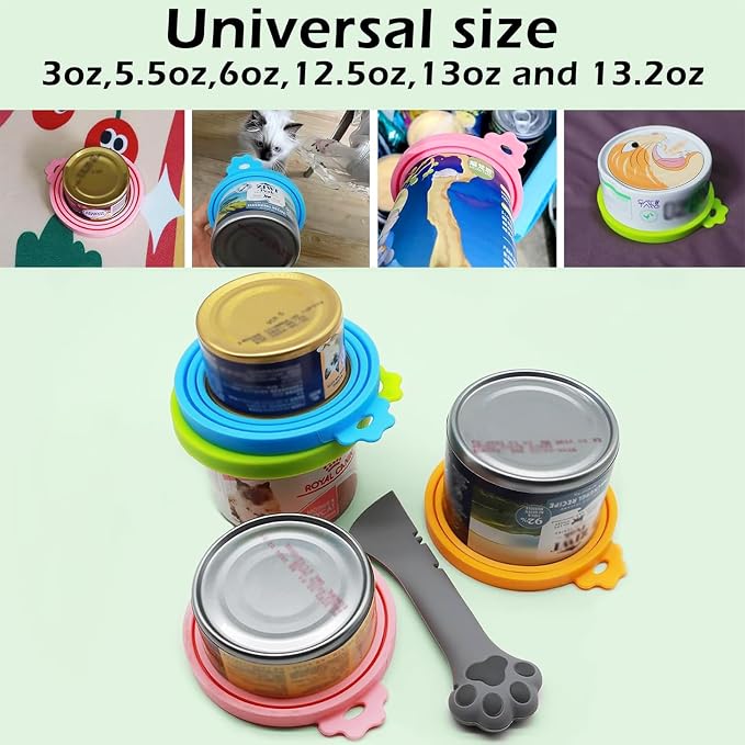 Food Can Spoon & Lids, One Multi-Functional Opener Spatula, Cute Paw Shape Spoon - Image 5