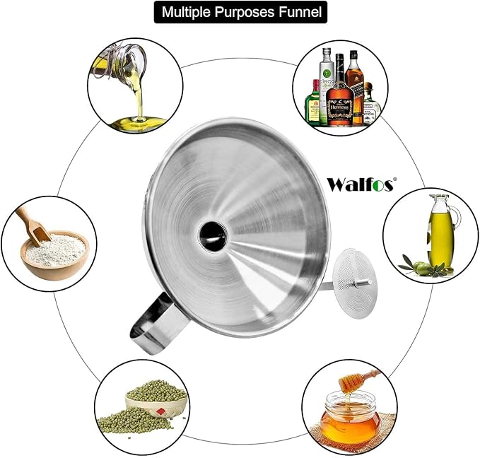 Stainless Steel Funnel, Walfos Kitchen Funnel - Image 4