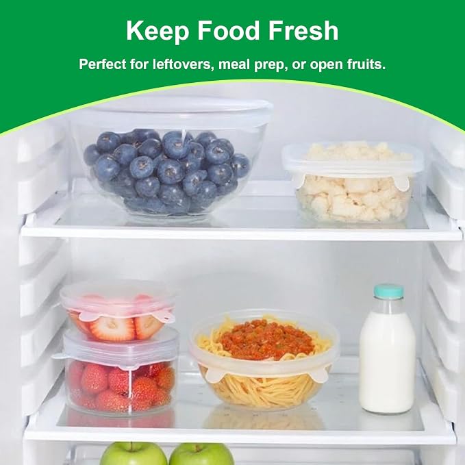 Silicone Stretch Lids – 6 Pack Reusable Food Covers, Flexible Silicone - Image 5