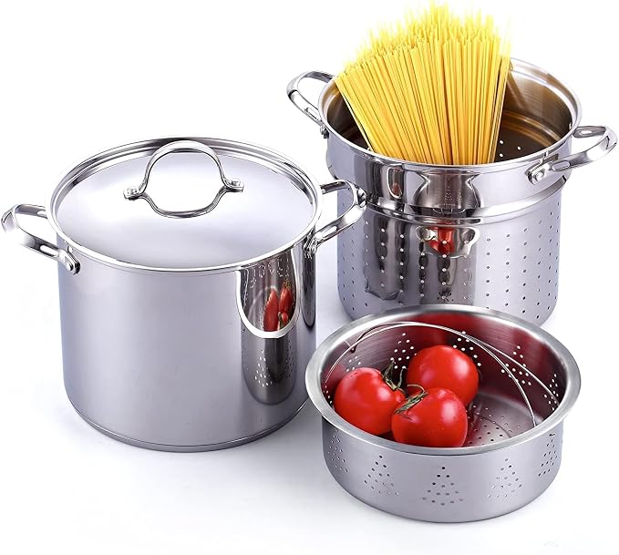 Cooks Standard Pasta Pot 18/10 Stainless Steel 12 Quart, Spaghetti Cooker by CooksStandard