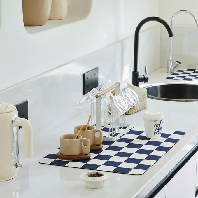 Ohocut Checkered Dish Drying Mat by Ohocut