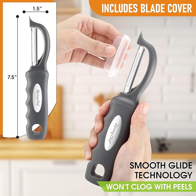 Spring Chef Premium Swivel Vegetable Peeler, Comfortable Handle and Ultra Sharp - Image 3