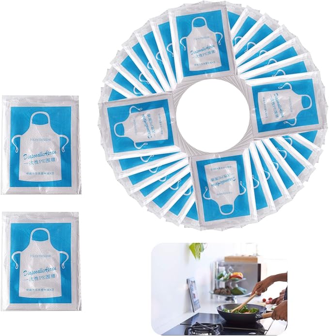 JIAKAI 23 x 37 inches Clear Polyethylene Waterproof Disposable Aprons - Image 6