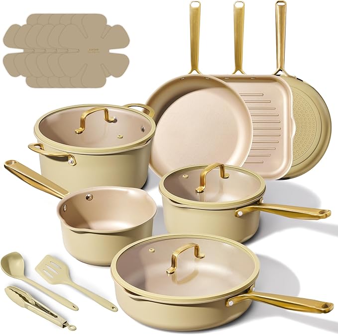 CAROTE 19Pcs Pots and Pans Set, Non Stick Induction Cookware Sets by CAROTE