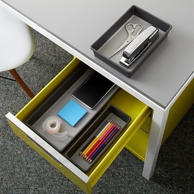 madesmart Storage Bins | Multi-Purpose | Granite | Nonslip Bottom | Set of 3 - Image 4