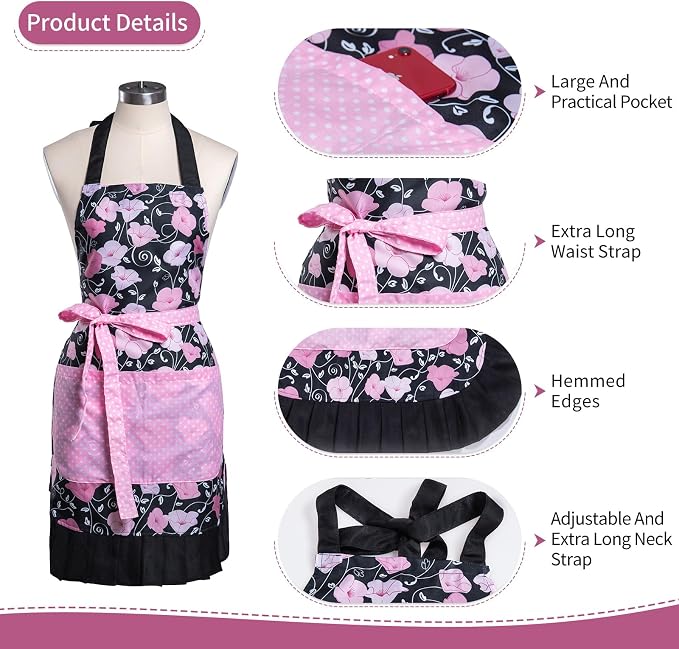 Lovely Flower Pattern Retro Aprons - Image 4