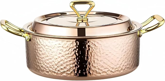 YJX 6.7QT Hammered Stock Pot by YJX