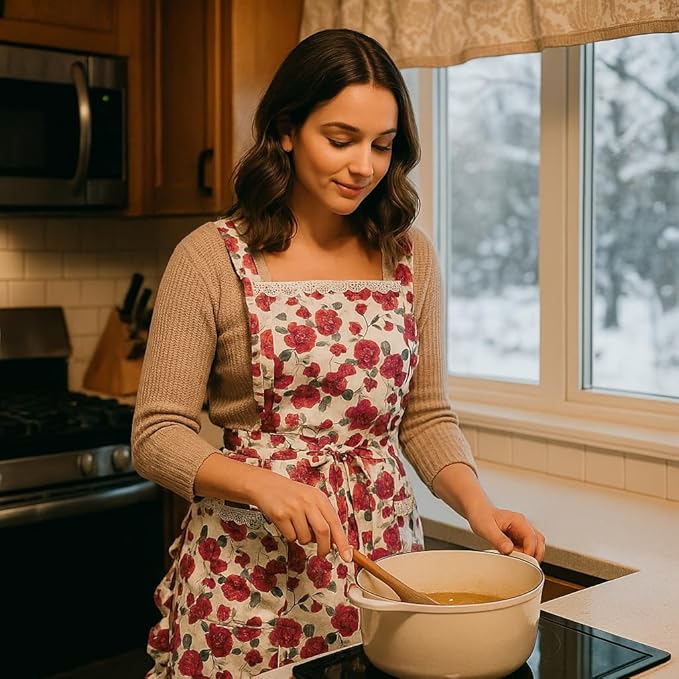 Funny Aprons for Women with Pockets, Kitchen Cooking Grilling Bbq Cute Chef - Image 2