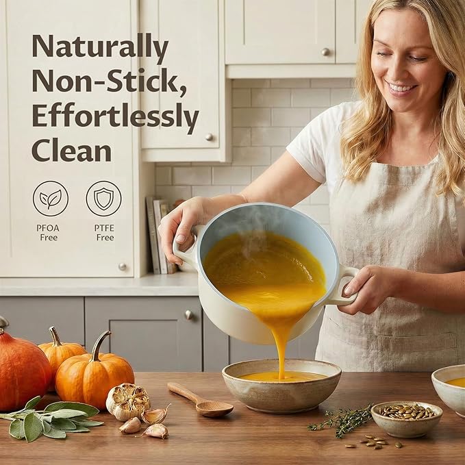 BEZIA 5.7 Quart Nonstick Ceramic Soup Stock Pot - Image 2