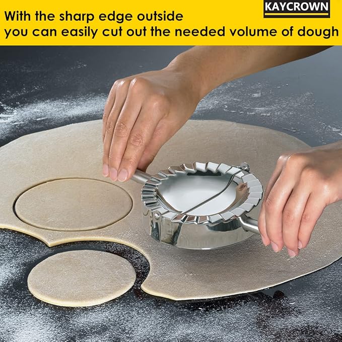 KAYCROWN 3.25 Inch Empanada Press, Stainless Steel Dumpling Maker Dough Cutter - Image 7