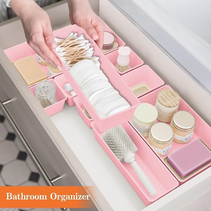 SpaceHacks 25 PCS Plastic Drawer Organizer Set, 4-Size Versatile Organizer - Image 7