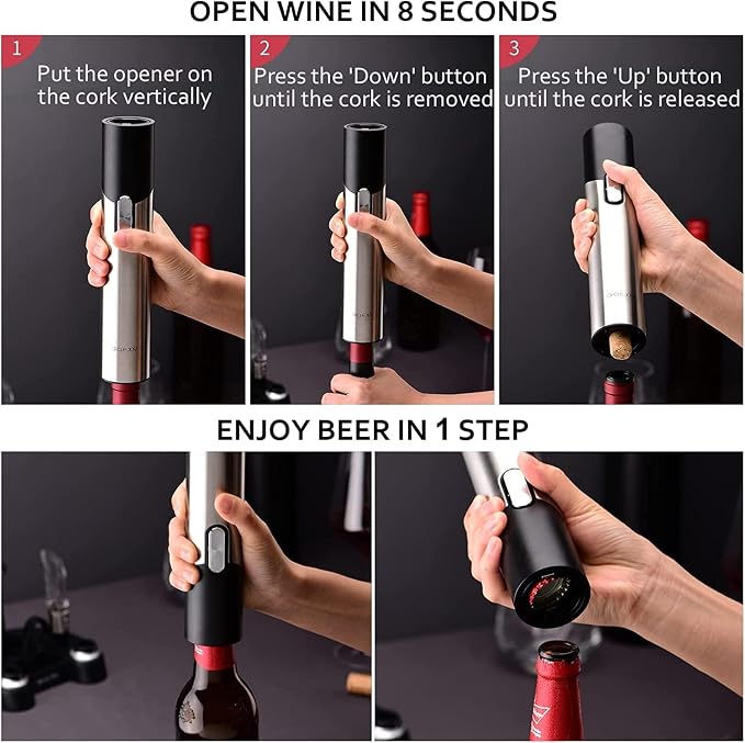 CIRCLE JOY Electric Wine Opener Set Automatic Wine Opener Kit - Image 3