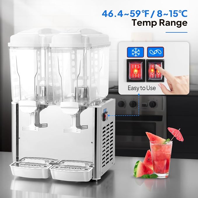 ROVSUN 9.6 Gallon/36L Commercial Beverage Dispenser Drink Dispenser, 18L X 2 - Image 5