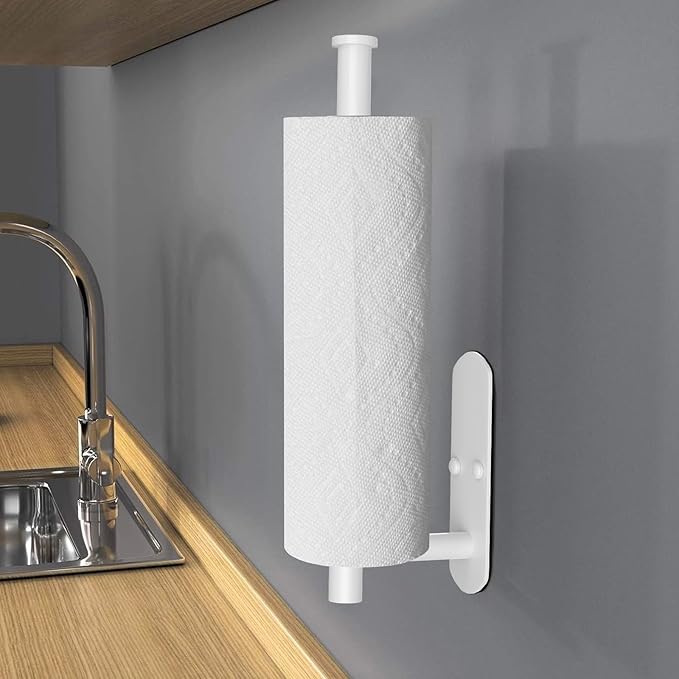 VAEHOLD Self Adhesive Paper Towel Holder Under Cabinet Mount, Wall Mounted - Image 7