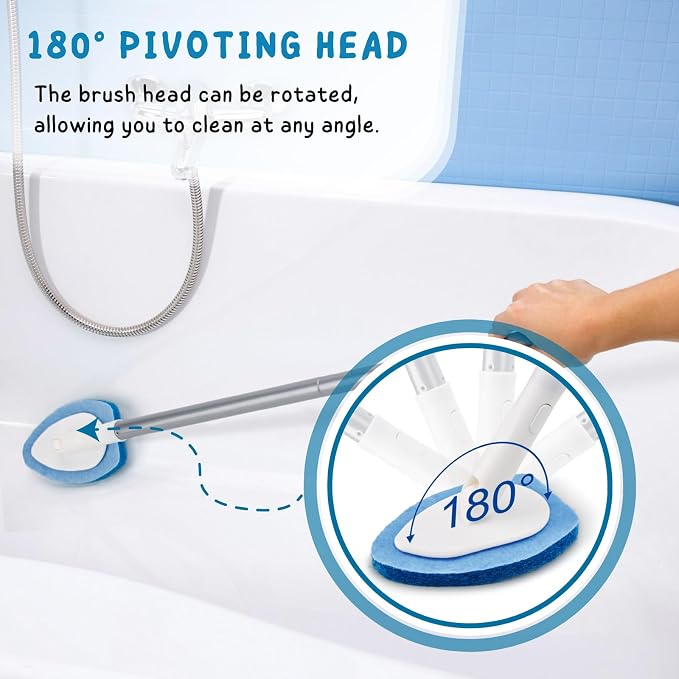Shower Scrubber, Bathroom Tub and Tile Cleaner Brush - Image 2