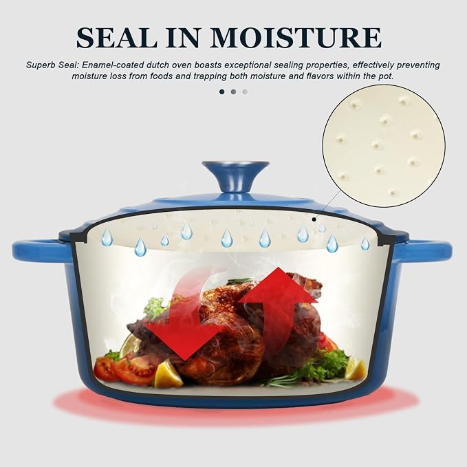 Overmont Enameled Cast Iron Dutch Oven - Image 2