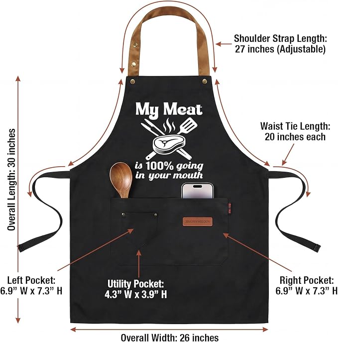 My Meat is 100% Going in Your Mouth Sign Apron - Image 2