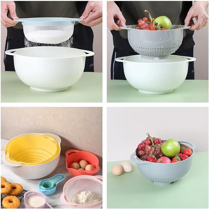 Plastic Mixing Bowls Set 8/10 PCS - Image 2
