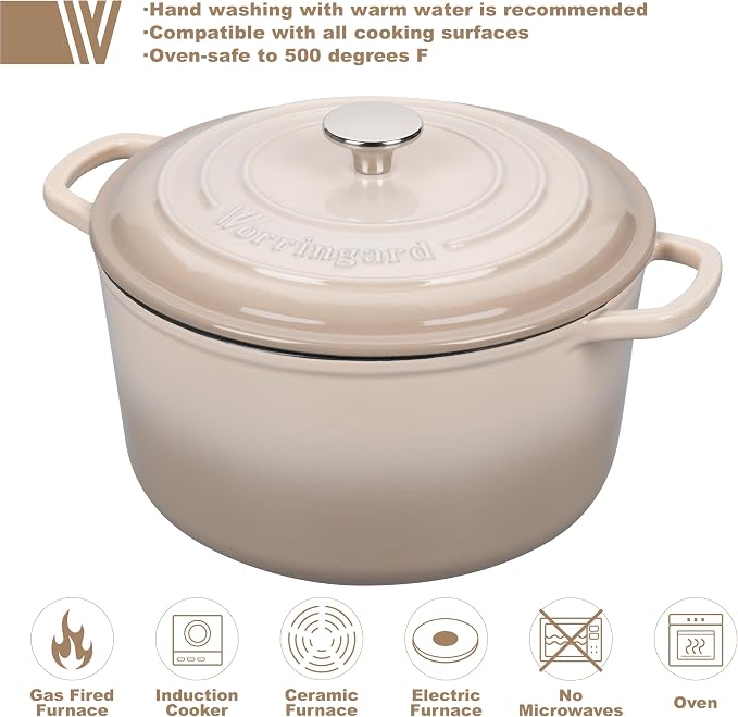 VORRINGARD Enameled Cast Iron Dutch Oven Pot - Image 3