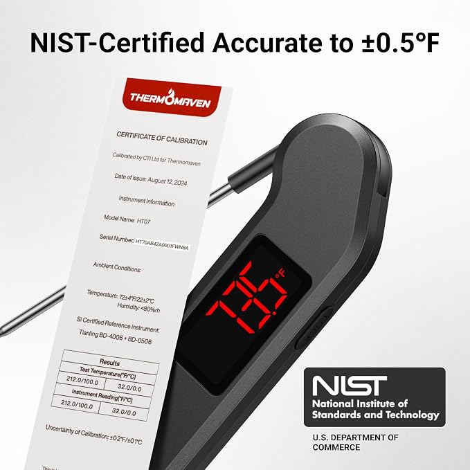 Professional Digital Meat Thermometer, 1 Sec Instant Read, ±0.5℉ Accuracy - Image 3