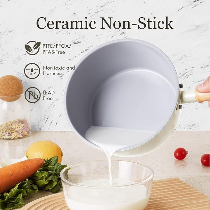ROCKURWOK Ceramic Nonstick Sauce Pan, 3 QT Pot - Image 2