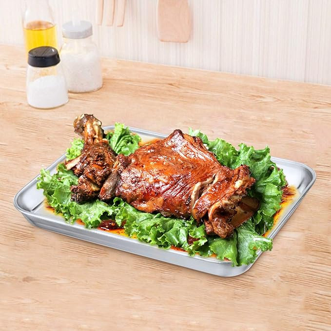P&P CHEF 10.5 Inch Baking Cookie Sheet, Oven Pan Tray Stainless Steel Sheet Pan - Image 7