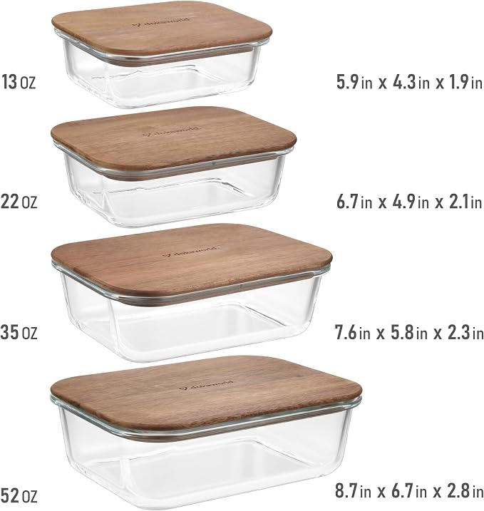 Glass Container Set with Acacia Lids - Image 2