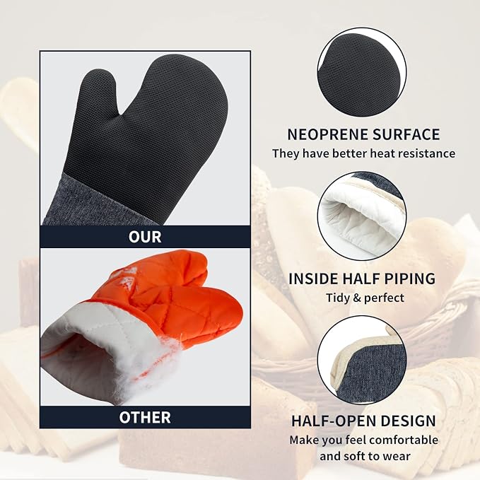Oven Mitts and PotHolders Sets, Non-Slip Neoprene Oven Mitts are Suitable - Image 3