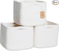 NaturalCozy Storage Cubes 9”x9”x7”Cotton Rope Woven Baskets by NaturalCozy