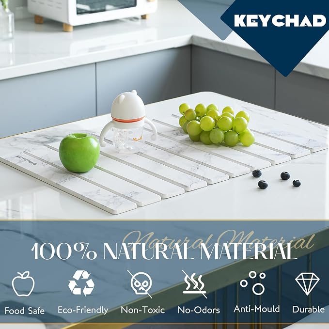 KEYCHAD Large Stone Drying Mat for Kitchen Counter - Image 5