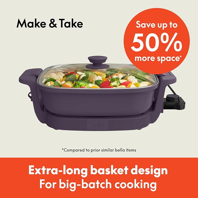 bella Make & Take Electric Skillet, Fits-anywhere™ kitchenware, EverGood™ - Image 2