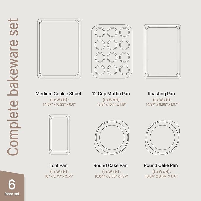 BAKKEN 6-Piece Kitchen Baking Pan Set - Image 2