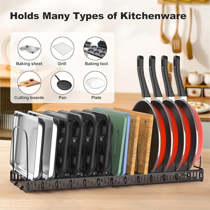 Housolution 2 Pack Baking and Cookie Sheet Organizer, Bakeware Tray Muffin Pan - Image 2