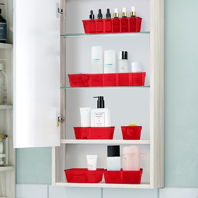 WOWBOX 25 PCS Plastic Drawer Organizer Set, 4 Sizes Desk Drawer Divider - Image 6