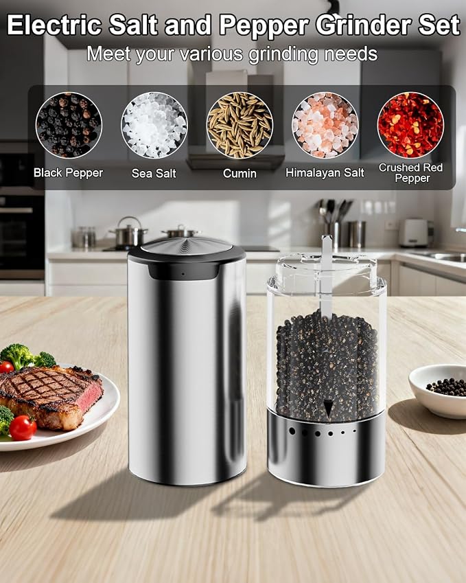 Electric Salt and Pepper Grinder Set - Image 7