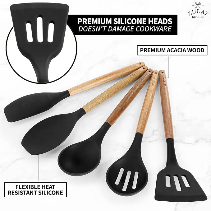 Zulay Kitchen Non-Stick Cooking Utensils Set - Image 2