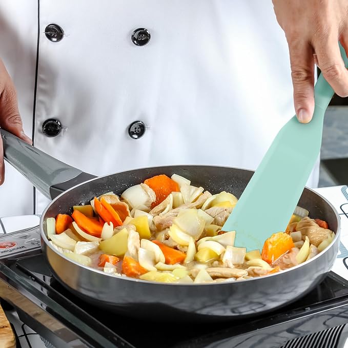 Zopeal 2 Pieces Crepe Spatula Silicone Narrow Skinny Flipper Long Heat - Image 5