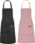 2Pack Adjustable Kitchen Apron for Women Men by ZAIORD