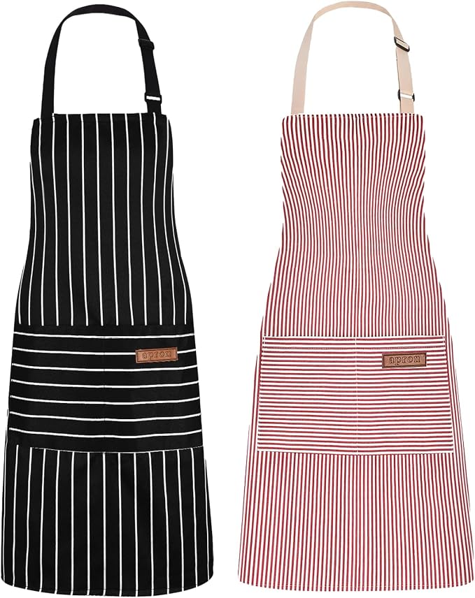 2Pack Adjustable Kitchen Apron for Women Men by ZAIORD
