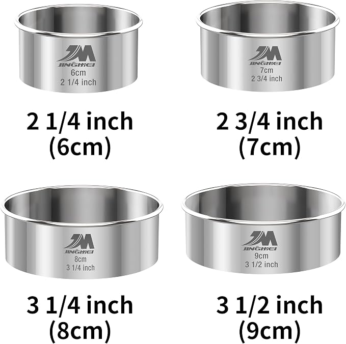 M JNGMEI 4 Pieces Stainless Steel Cookie Cutter Set Biscuit Cutter 2.25inch - Image 2