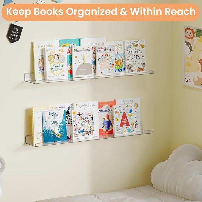 upsimples 2 Pack 35.5x5.5 Inches Acrylic Shelves - Image 4