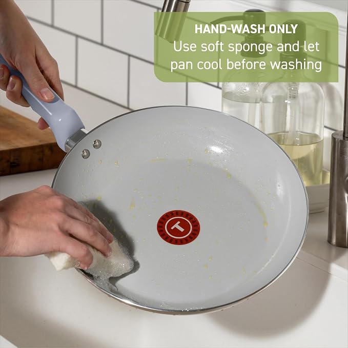 T-Fal Refresh Ceramic Nonstick Cookware Set, Oven Safe to 350°F, Ceramic Pots - Image 8