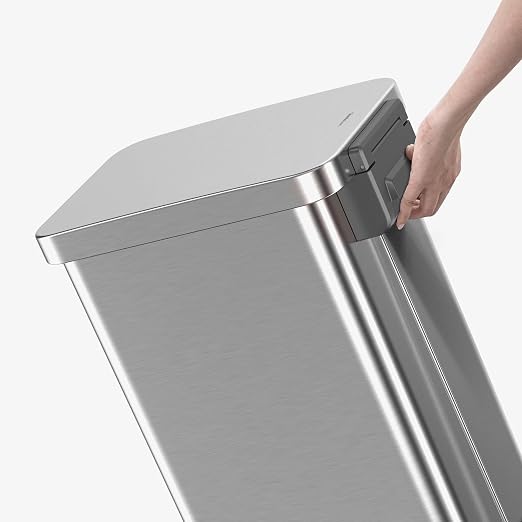 QUALIAZERO 50L / 13 Gallon Stainless Steel Step-On Kitchen Trash Can Soft-Close - Image 5