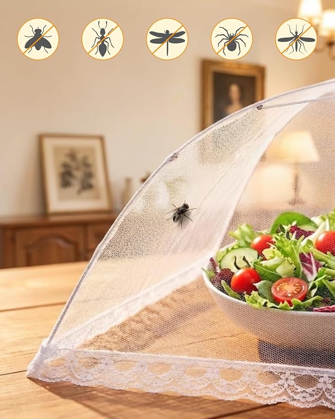 Anpro Food Covers for Outdoors- 2 Extra Large + 6 Large Pop-Up Mesh Food Tents - Image 3