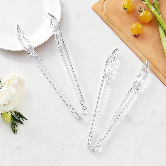 Mwellewm 24 Pc Plastic Tongs for Serving 9 Inch Bulk Reusable or Disposable - Image 8