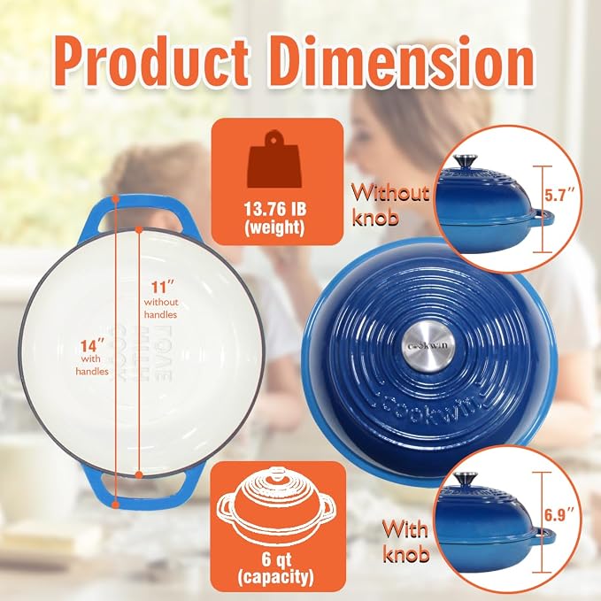 Enameled Cast Iron Bread Oven, 6 Quart Dutch Oven - Image 4