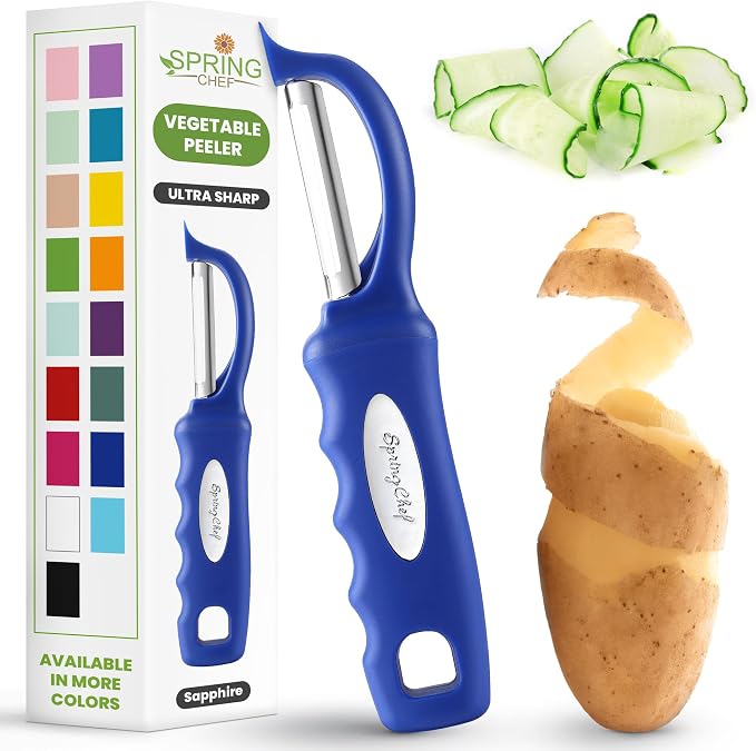 Spring Chef Premium Swivel Vegetable Peeler, Soft Grip Handle and Ultra Sharp by SpringChef