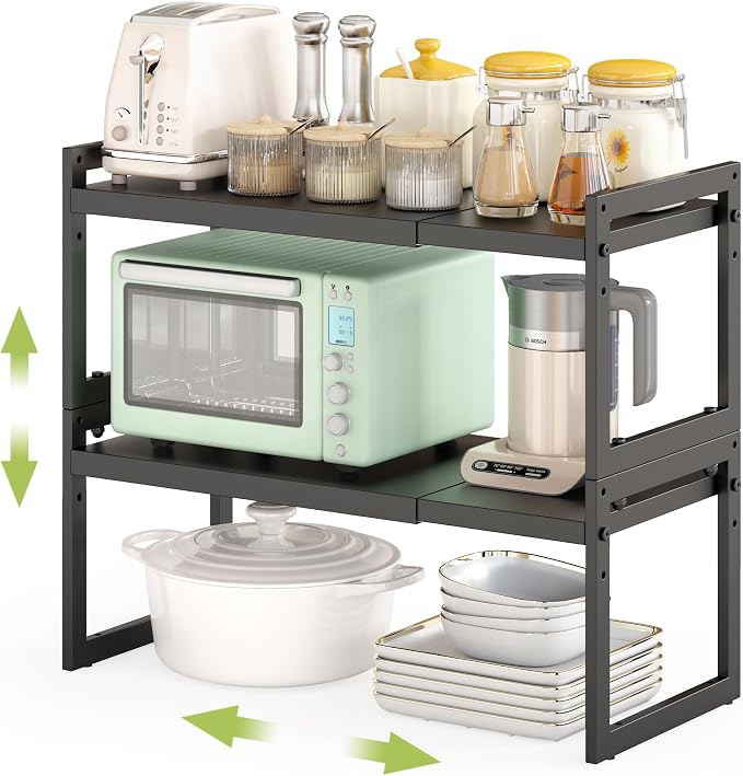 DOLALIKE Expandable Kitchen Countertop Organizer, Stackable Cabinet Shelf by DOLALIKE