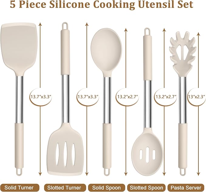 TeamFar Cooking Utensils Set, Heatproof & Healthy, Nonstick & Easy Clean - Image 2